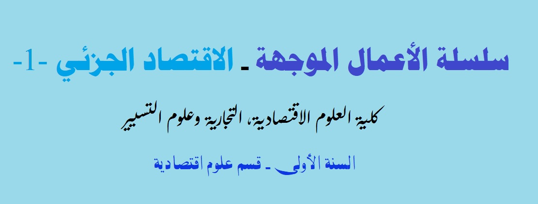 الأعمال الموجهة في الاقتصاد الجزئي -1-